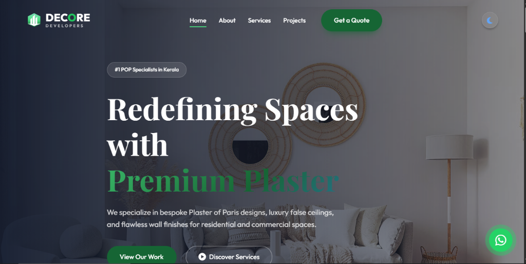 Decore Developers Website Preview