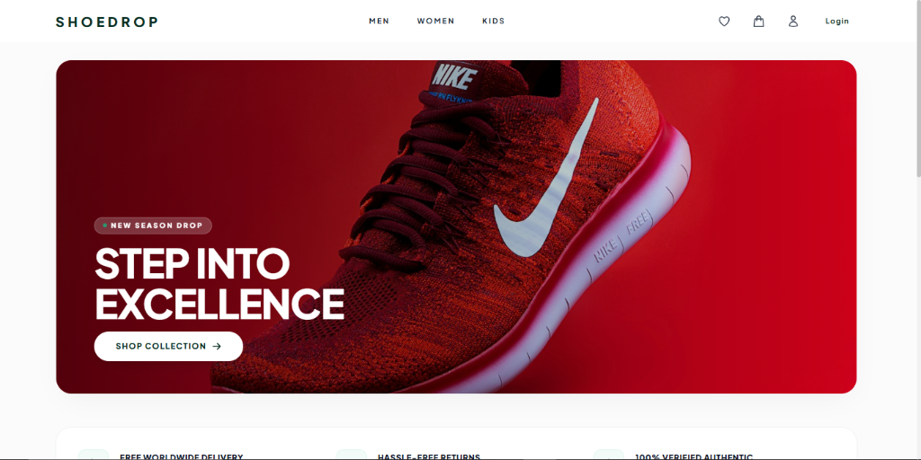 ShoeDrop Sneakers E-Commerce Store Preview